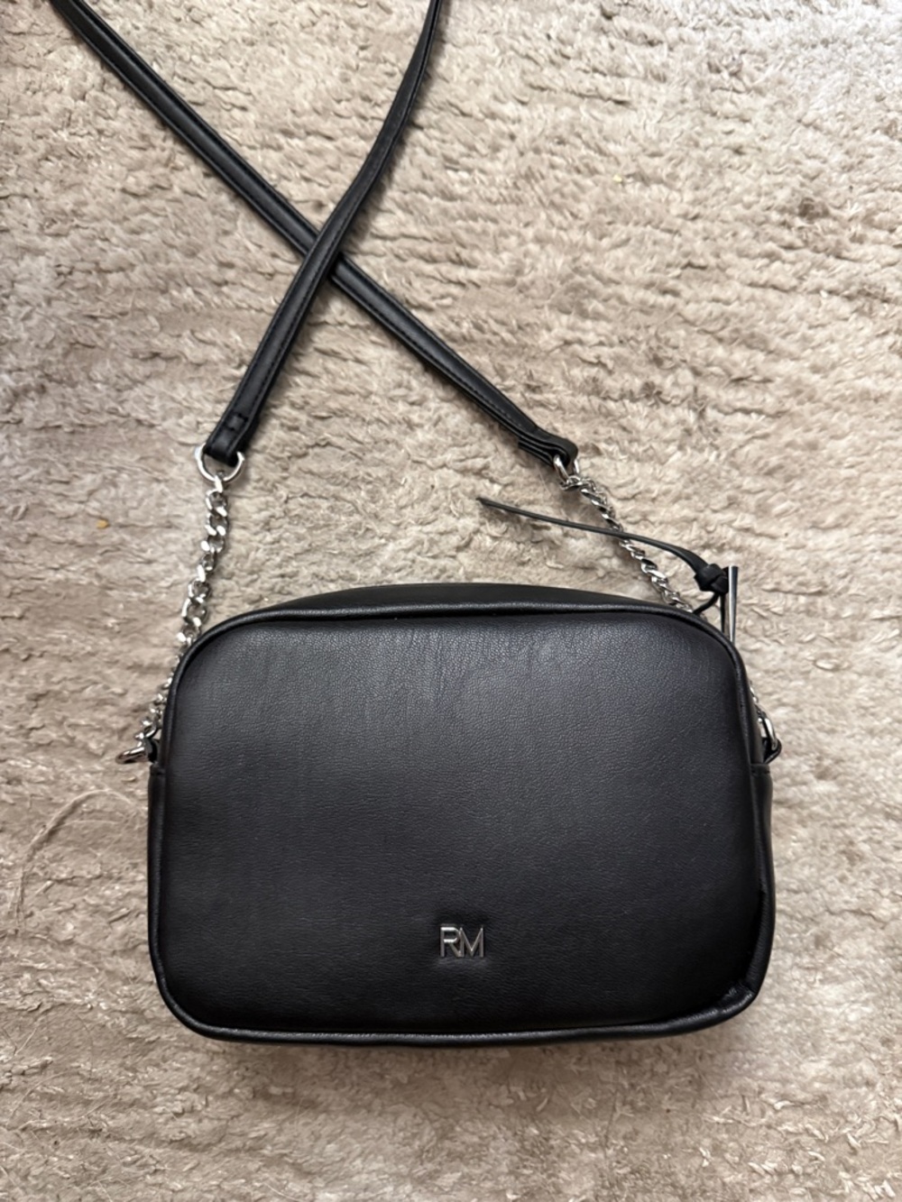 Quilted Studded Crossbody Bag - Black - Picture 2 of 3